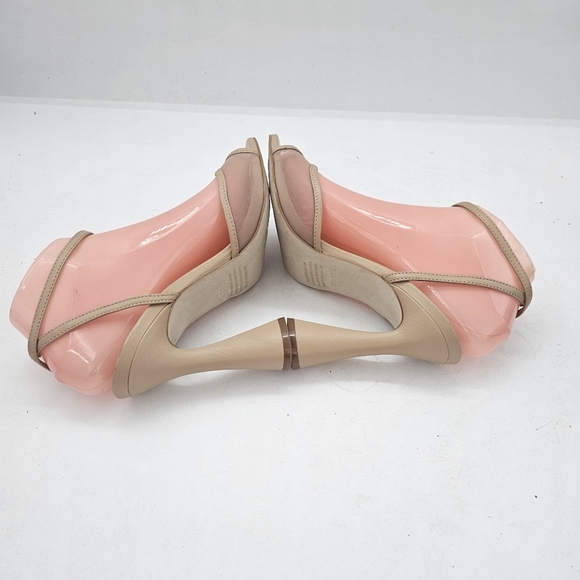 Steve Madden Beki Strappy Mesh Ankle Strap Sandals Natural Beige Size 7.5 Chic H - Picture 7 of 11